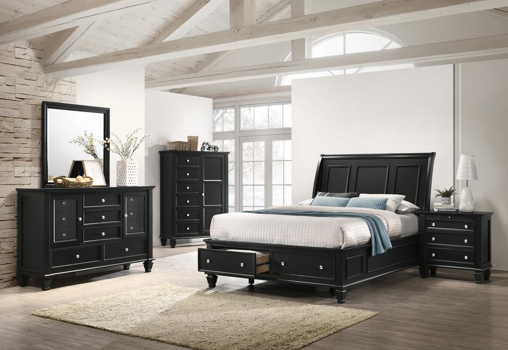 Sandy Beach Storage Bedroom Set with Sleigh Headboard image