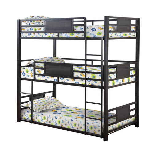 Rogen Twin Triple Bunk Bed Dark Bronze image