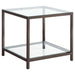 Trini End Table with Glass Shelf Black Nickel image