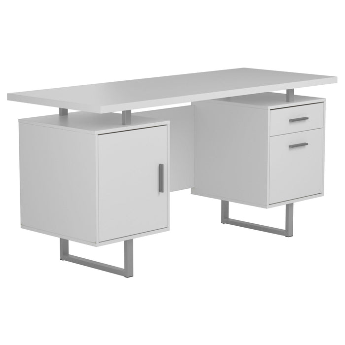 Lawtey Floating Top Office Desk White Gloss image