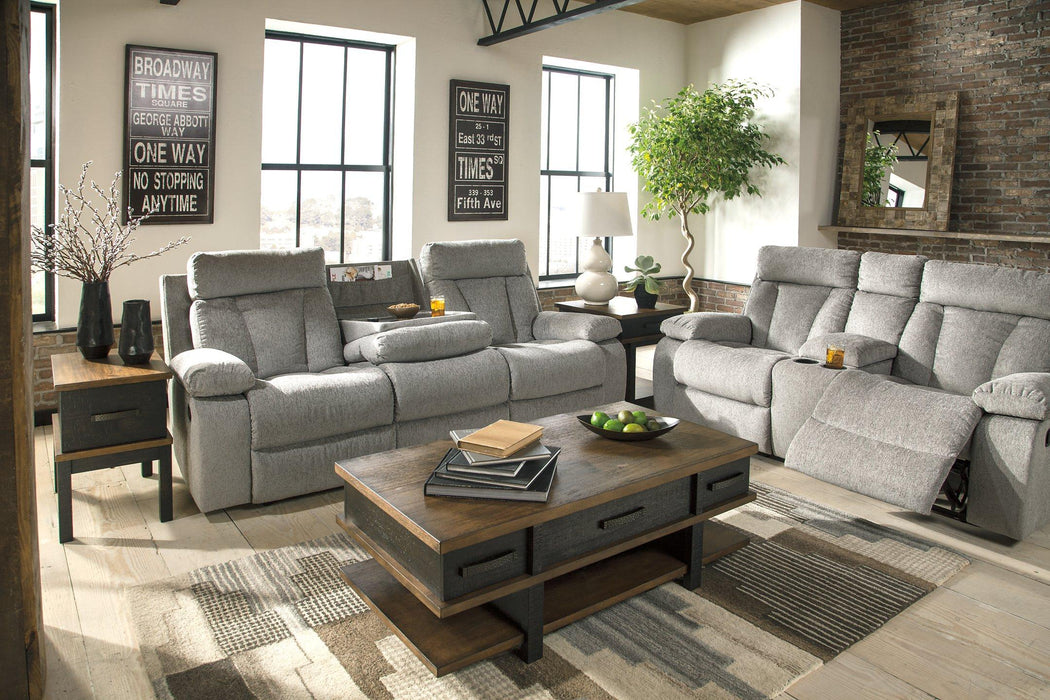 Mitchiner Reclining Sofa with Drop Down Table - De Avenue Furniture