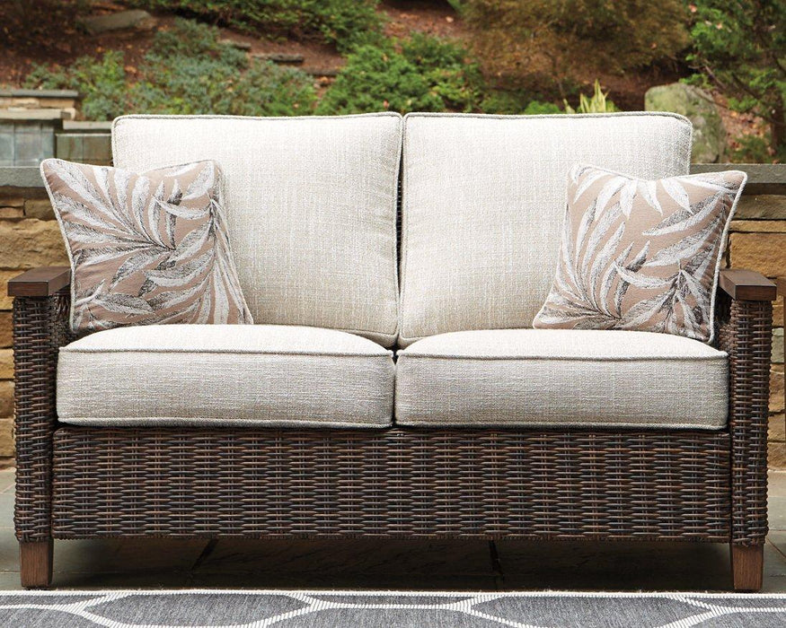 Paradise Trail Outdoor Loveseat, Lounge Chairs and Fire Pit Table - De Avenue Furniture
