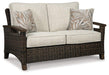 Paradise Trail Outdoor Loveseat, Lounge Chairs and Fire Pit Table - De Avenue Furniture