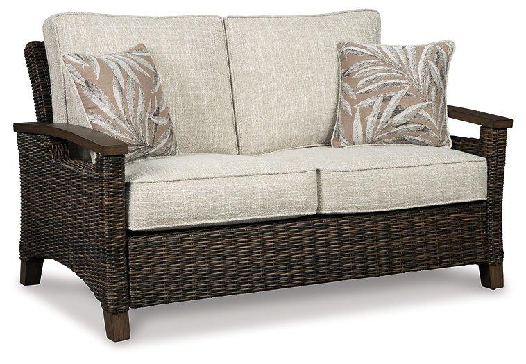 Paradise Trail Outdoor Loveseat, Lounge Chairs and Fire Pit Table - De Avenue Furniture