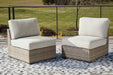 Calworth Outdoor Armless Chair with Cushion (Set of 2) - De Avenue Furniture