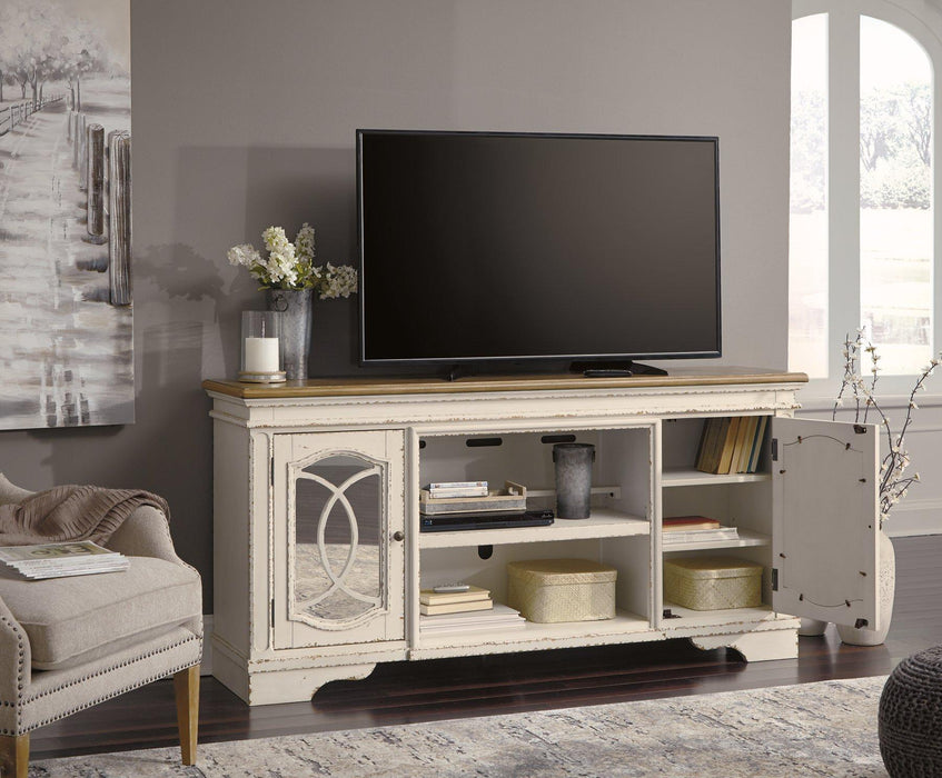 Realyn 74" TV Stand with Electric Fireplace - De Avenue Furniture