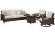 Paradise Trail Outdoor Sofa, Lounge Chairs and Fire Pit Table - De Avenue Furniture