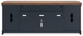 Landocken 83" TV Stand with Electric Fireplace - De Avenue Furniture