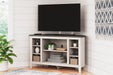 Dorrinson Corner TV Stand with Electric Fireplace - De Avenue Furniture