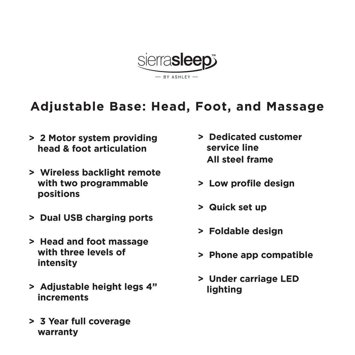 Head-Foot Model Better Extra Long Adjustable Base (2 Required) - De Avenue Furniture
