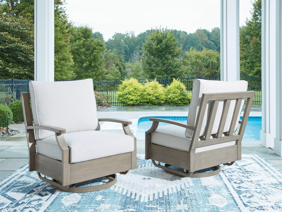 Rainier Ranch Outdoor Swivel Glider Chair with Cushion - De Avenue Furniture