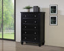 Sandy Beach 5-drawer Chest Black - De Avenue Furniture