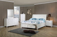 Selena Twin Sleigh Bed with Footboard Storage Cream White - De Avenue Furniture