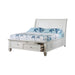 Selena Twin Sleigh Bed with Footboard Storage Cream White - De Avenue Furniture