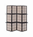 Iggy 4-panel Folding Screen with Removable Shelves Tan and Cappuccino - De Avenue Furniture