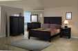 Sandy Beach Queen Panel Bed with High Headboard Black - De Avenue Furniture