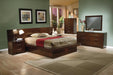 Jessica Eastern King Platform Bed with Rail Seating Cappuccino - De Avenue Furniture