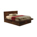 Jessica Eastern King Platform Bed with Rail Seating Cappuccino - De Avenue Furniture