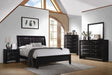 Briana California King Upholstered Panel Bed Black - De Avenue Furniture
