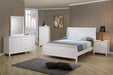 Selena Full Sleigh Platform Bed Cream White - De Avenue Furniture