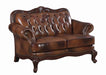 Victoria Tufted Back Loveseat Tri-tone and Brown - De Avenue Furniture