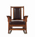 Ida Upholstered Rocking Chair Tobacco and Dark Brown - De Avenue Furniture