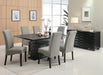 Stanton Rectangle Pedestal Dining Table Black - De Avenue Furniture