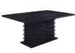 Stanton Rectangle Pedestal Dining Table Black - De Avenue Furniture