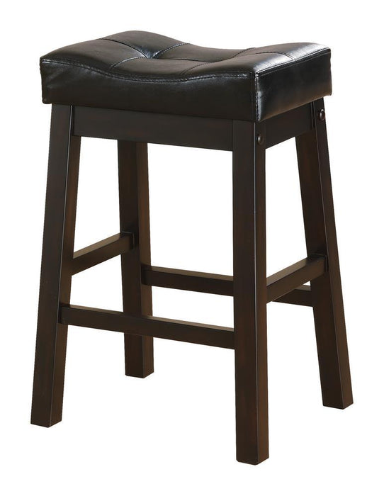 Donald Upholstered Counter Height Stools Black and Cappuccino (Set of 2)