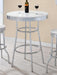 Theodore Round Bar Table Chrome and Glossy White - De Avenue Furniture
