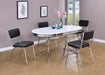 Retro Oval Dining Table Glossy White and Chrome - De Avenue Furniture