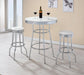 Theodore Round Bar Table Chrome and Glossy White - De Avenue Furniture