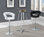 Barraza 29" Adjustable Height Bar Stool White and Chrome - De Avenue Furniture