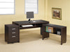 Skeena Computer Desk with Keyboard Drawer Cappuccino - De Avenue Furniture