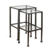 Leilani 2-piece Glass Top Nesting Tables Black - De Avenue Furniture