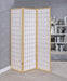 Carrie 3-panel Folding Screen Natural and White - De Avenue Furniture
