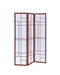 Katerina 3-panel Folding Floor Screen White and Cherry - De Avenue Furniture