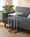Stella Glass Top Accent Table Chrome and White - De Avenue Furniture