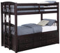 Kensington Twin Over Twin Bunk Bed with Trundle Cappuccino - De Avenue Furniture