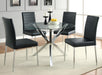 Vance Glass Top Dining Table with X-cross Base Chrome - De Avenue Furniture