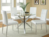 Vance Glass Top Dining Table with X-cross Base Chrome - De Avenue Furniture