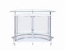 Amarillo 2-tier Bar Unit White and Chrome - De Avenue Furniture