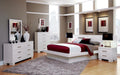 Jessica Queen Platform Bed with Rail Seating White - De Avenue Furniture