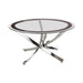 Brooke Glass Top Coffee Table Chrome and Black - De Avenue Furniture