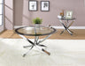 Brooke Glass Top Coffee Table Chrome and Black - De Avenue Furniture