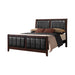 Carlton Queen Upholstered Bed Cappuccino and Black - De Avenue Furniture