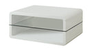 Elana Rectangle 2-shelf Coffee Table Glossy White - De Avenue Furniture