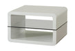 Elana Square 2-shelf End Table Glossy White - De Avenue Furniture