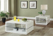 Elana Square 2-shelf End Table Glossy White - De Avenue Furniture