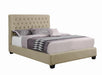 Chloe Tufted Upholstered California King Bed Oatmeal - De Avenue Furniture